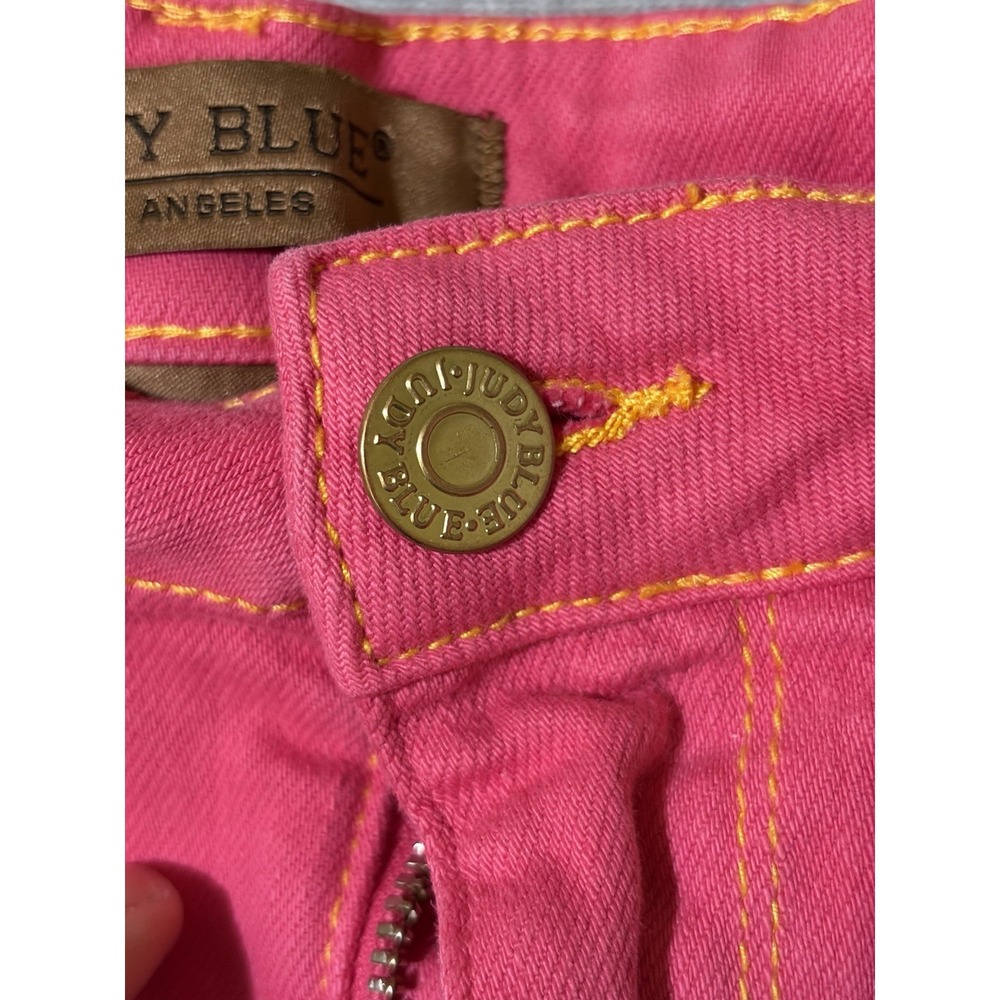 Judy Blue Shorts Womens XL Pink High Rise Denim 5-Pocket Garment Dyed Stretch - Picture 3 of 12